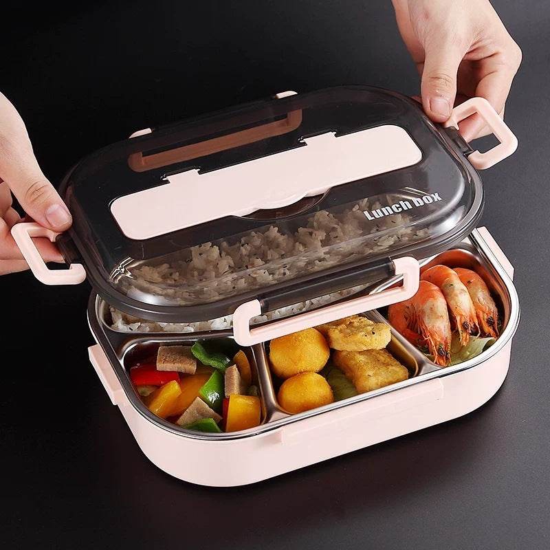 Stainless Steel Insulated Kids Bento Lunch Box with Cutlery - www.Shopthatapp.com