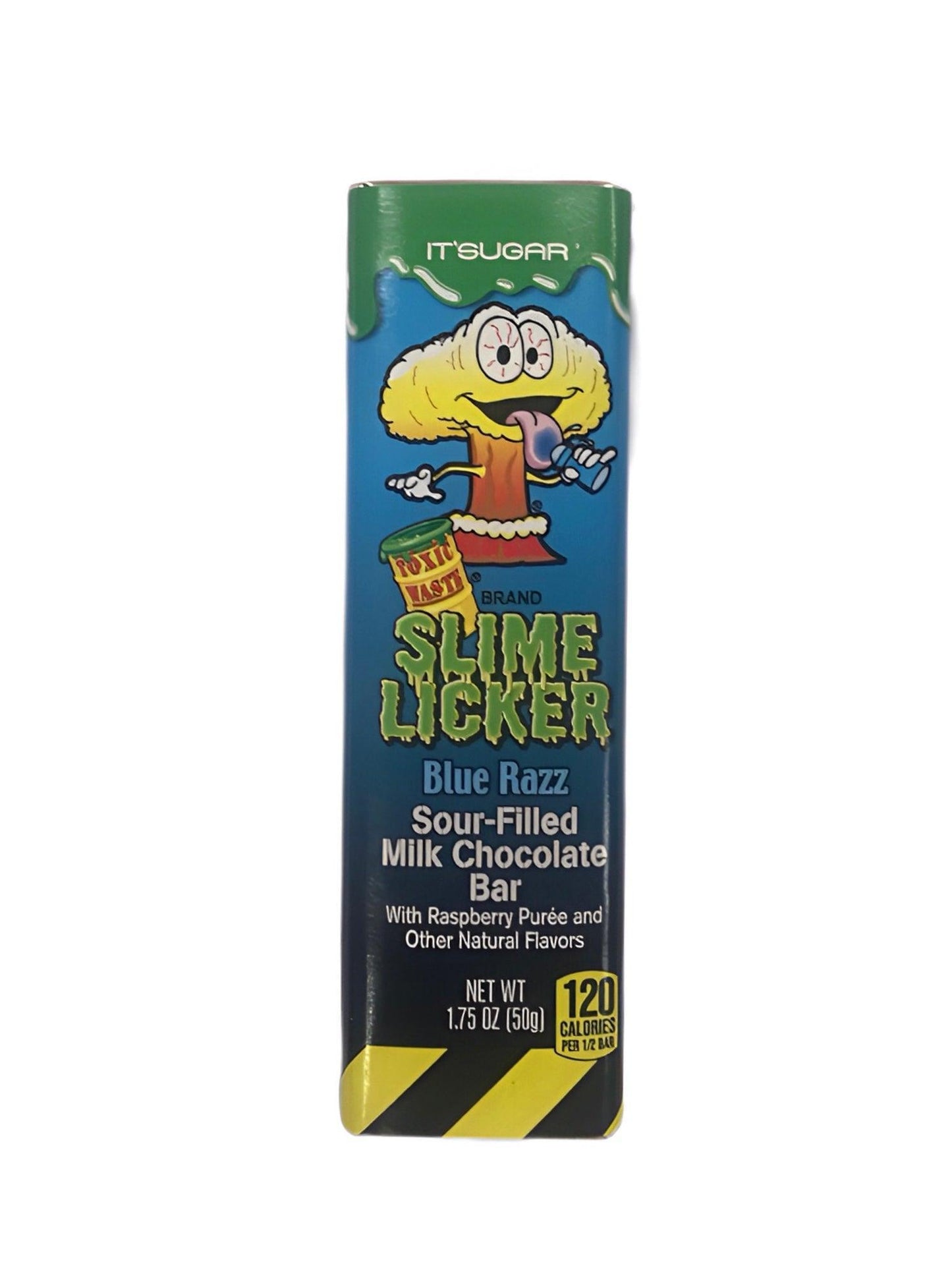 Toxic Waste Slime Licker Sour Filled Milk Chocolate Bar Blue Razz 1.75OZ - www.Shopthatapp.com