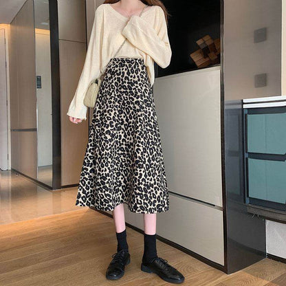 Women High waist Leopard color Midi Skirt - www.Shopthatapp.com