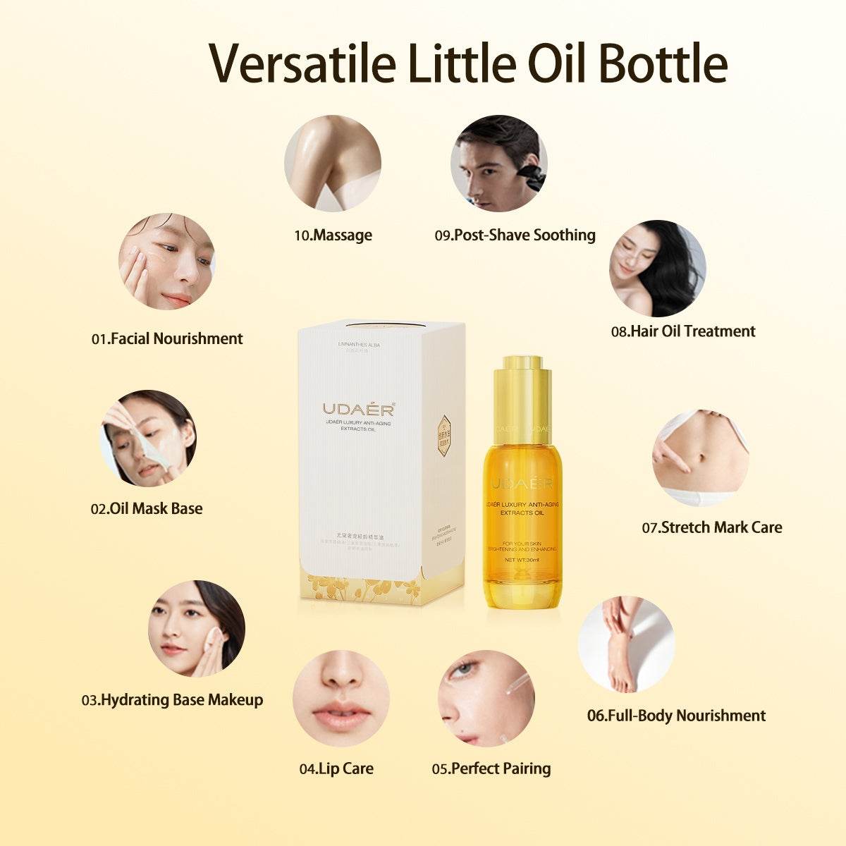 UDAER Luxury Anti-Aging Oil Extract Essence Hydrating Rejuvenating Oil - www.Shopthatapp.com
