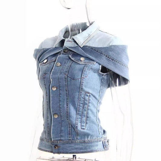 Sweet Cool Bandage Dress Shirt Slimming Denim jeans Shirt women - www.Shopthatapp.com