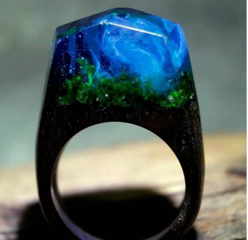 Handmade Magic Wooden Ring For Women Men Secret Forest Resin - www.Shopthatapp.com