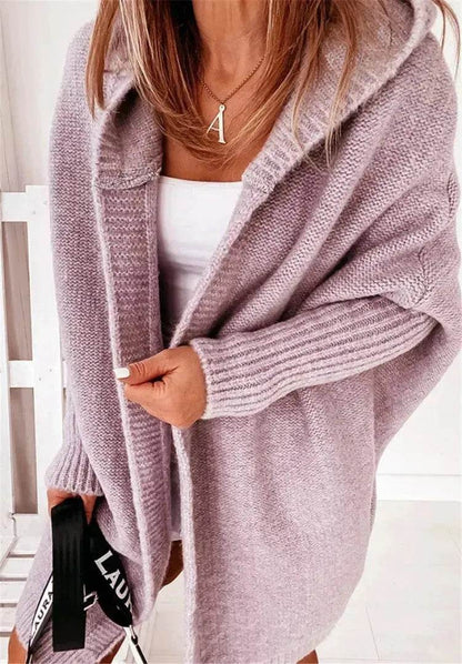 Oversized Head cover Knitted Long Kimono Cashmere Cardigan for Women - www.Shopthatapp.com
