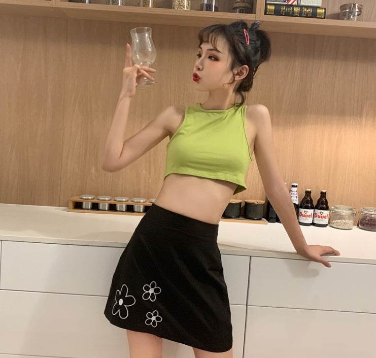 Summer Halter neck tank Tops and Skirt Outfit set - www.Shopthatapp.com