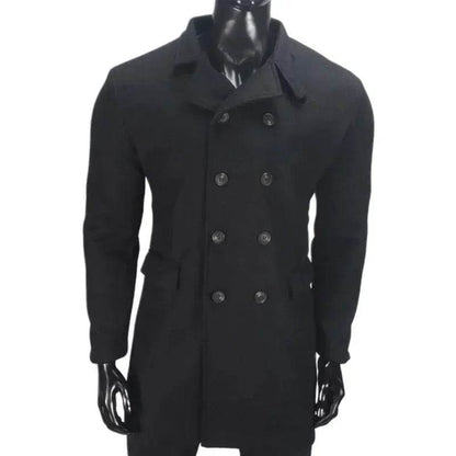 Warm Autumn Winter  Lapel Casual long  Business Coat for Men - www.Shopthatapp.com