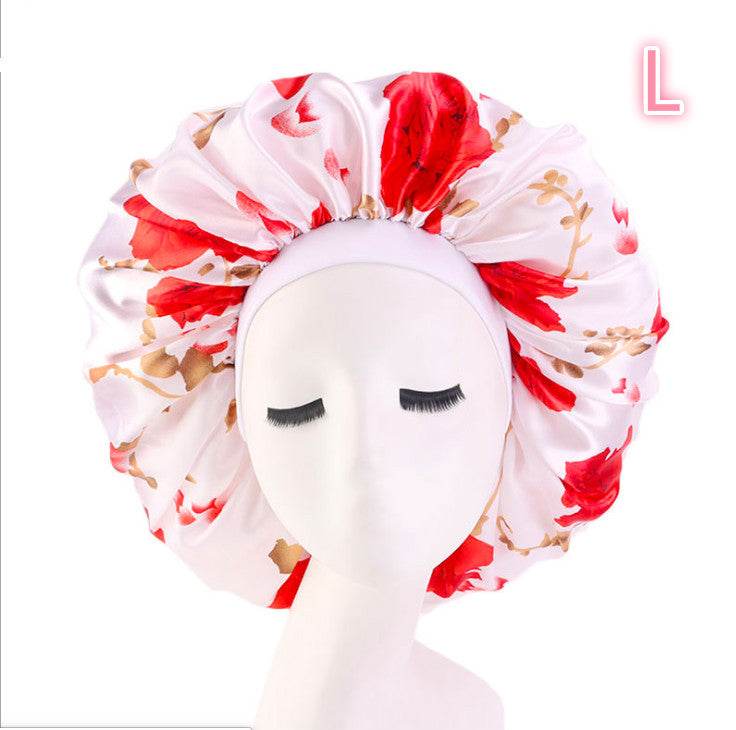 Beauty print Satin Silk Hair Bonnet for sleeping - www.Shopthatapp.com