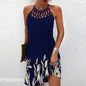 Fashion Print Dress Casual Halterneck Dresses For Women Summer Clothes - www.Shopthatapp.com
