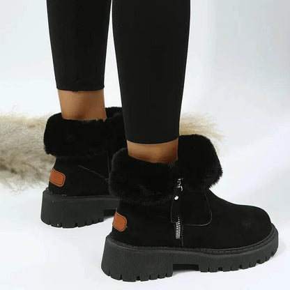 Thick Plush Snow Boots Women Faux Suede Non-slip Winter Shoes - www.Shopthatapp.com