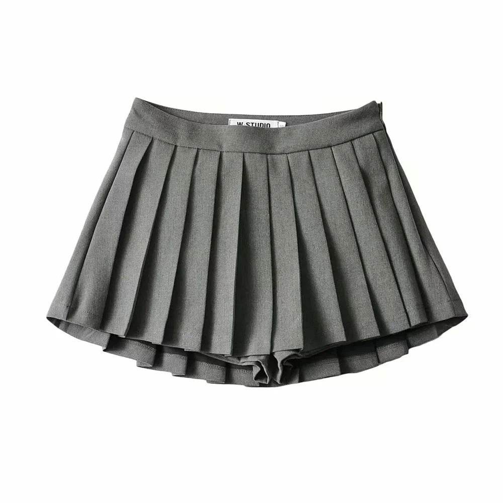 Women's High Waist A-line Mini Pleated Skirt - www.Shopthatapp.com