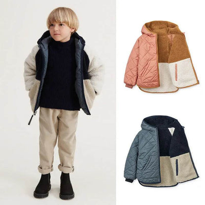 Children's Double-sided Wear Hooded Cotton Coat Jacket - www.Shopthatapp.com