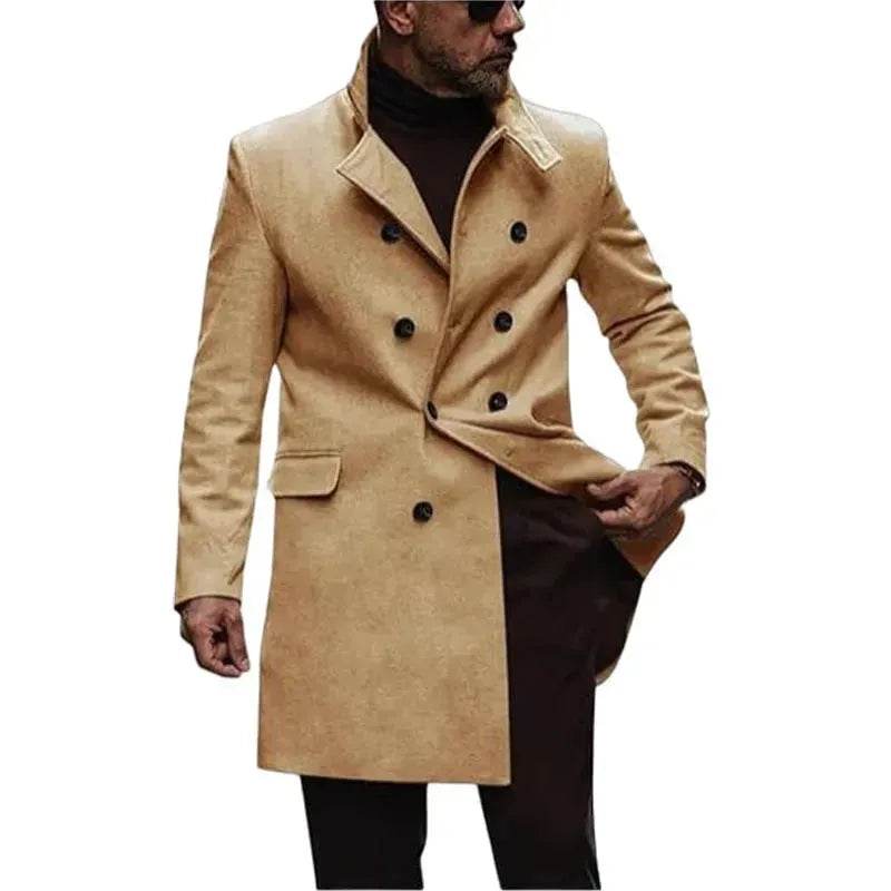 Warm Autumn Winter  Lapel Casual long  Business Coat for Men - www.Shopthatapp.com