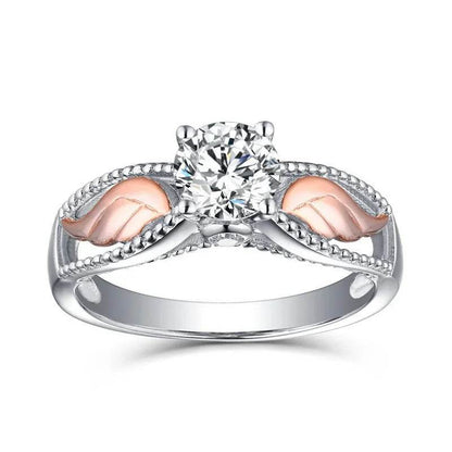 Fashion Electroplated Angel Wings Gold Crystal Women Ring - www.Shopthatapp.com