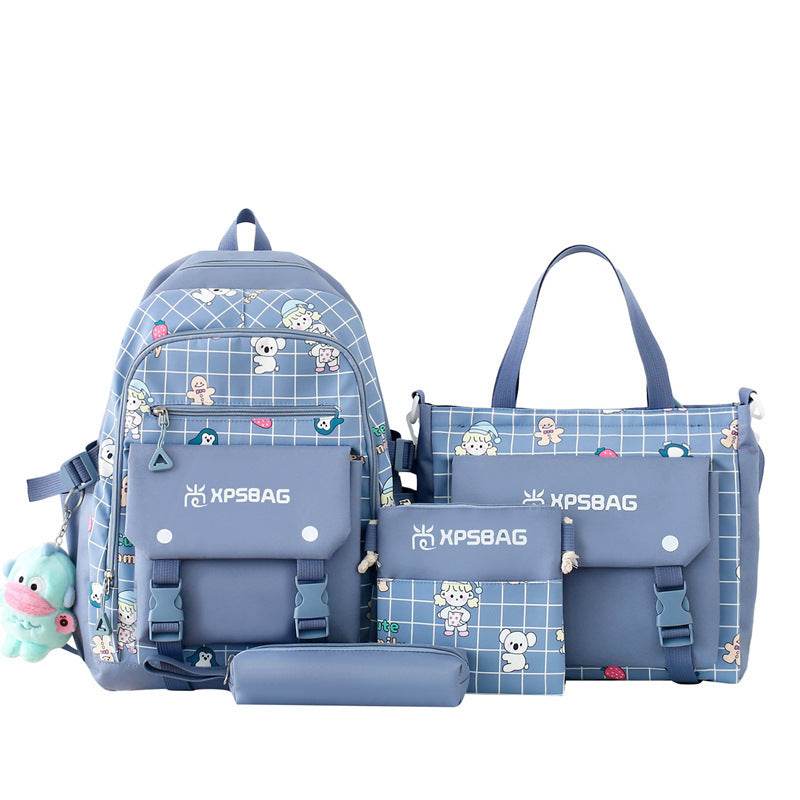 Backpack Primary School Girls Schoolbag Women's Four-piece Set - www.Shopthatapp.com