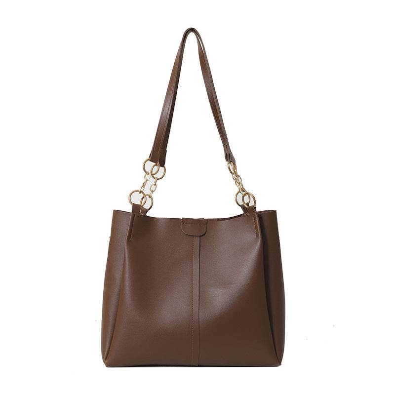 Two-piece Set Large Capacity Leather Totes shoulder Work Commuter Bag - www.Shopthatapp.com