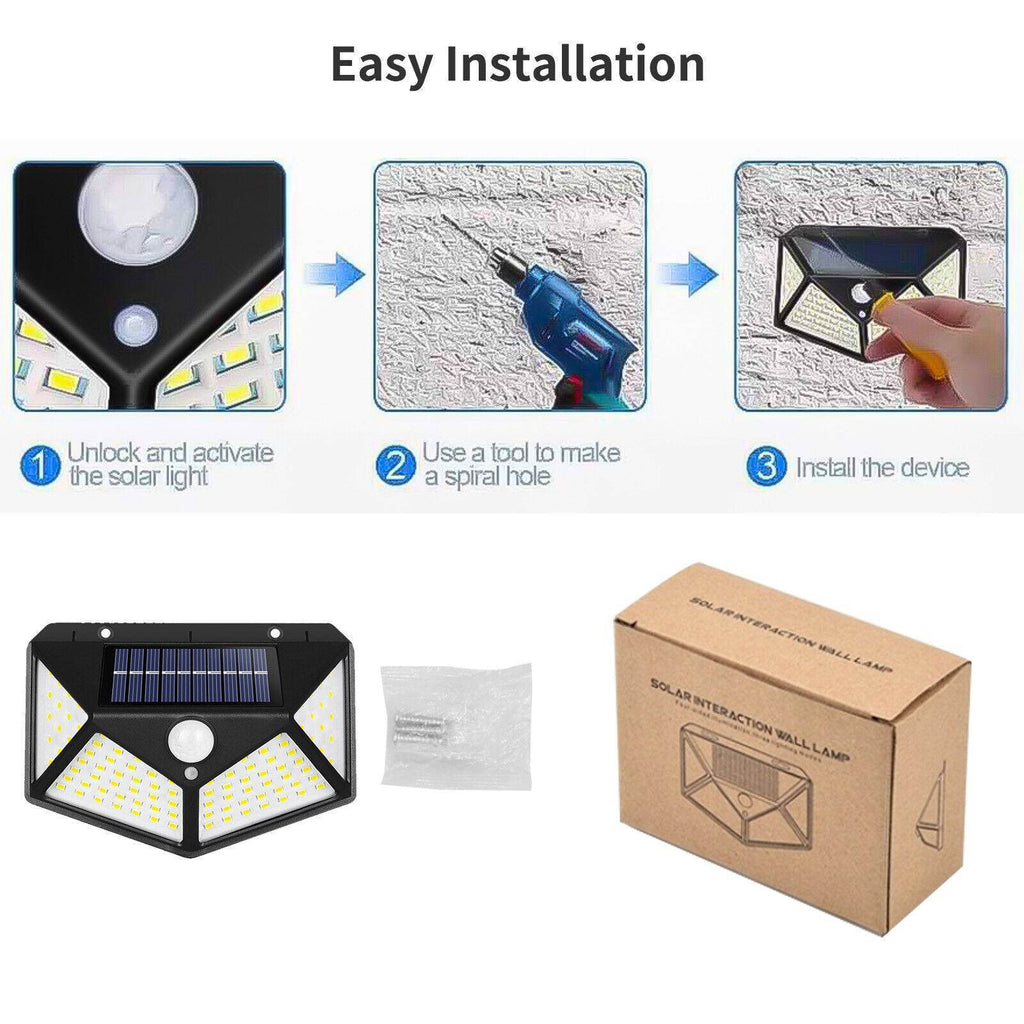 4X Solar Power PIR Motion Sensor Wall Lights LED Outdoor Garden Security Lamp - www.Shopthatapp.com
