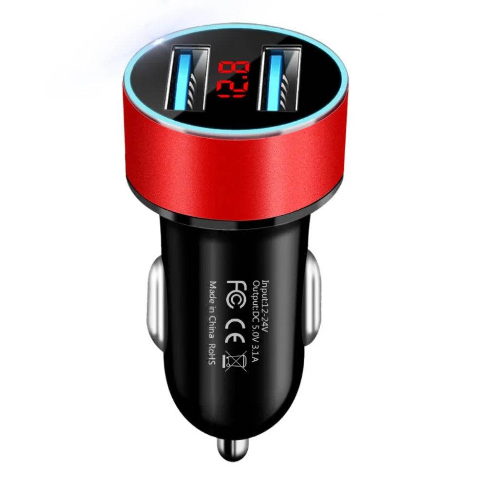 Fast Charging - Automobile Smart Digital LED display car charger - www.Shopthatapp.com