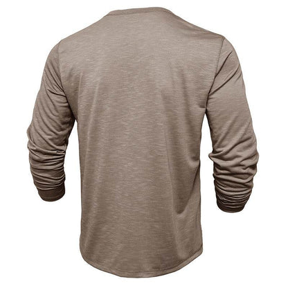 Men's Long-sleeved Henry Collar T-shirt - www.Shopthatapp.com