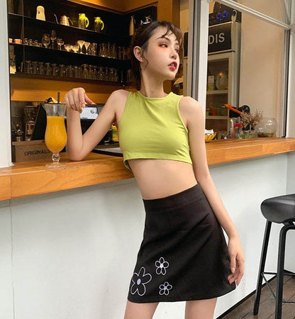 Summer Halter neck tank Tops and Skirt Outfit set - www.Shopthatapp.com