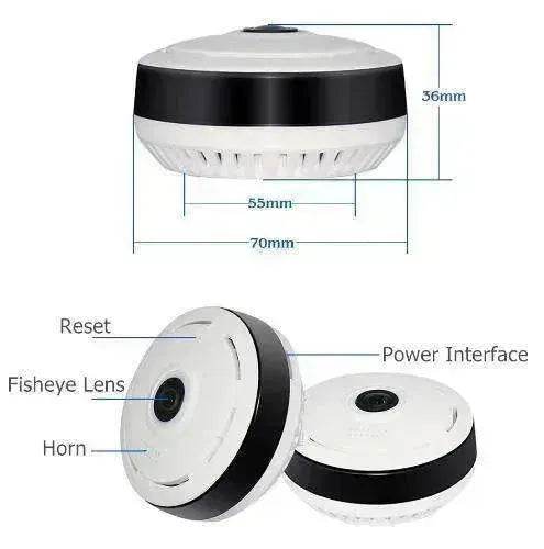 960P HD WiFi IP Camera, 360° Panoramic Fish Eyes Lens - www.Shopthatapp.com
