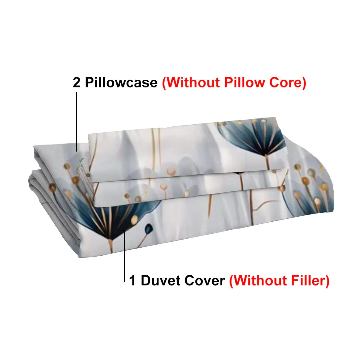 3-piece Set Of Simple And Fresh Blue And White Floral Duvet Cover, Polyester Bedroom Decoration Bedding Set Twin Full Queen King Size - www.Shopthatapp.com