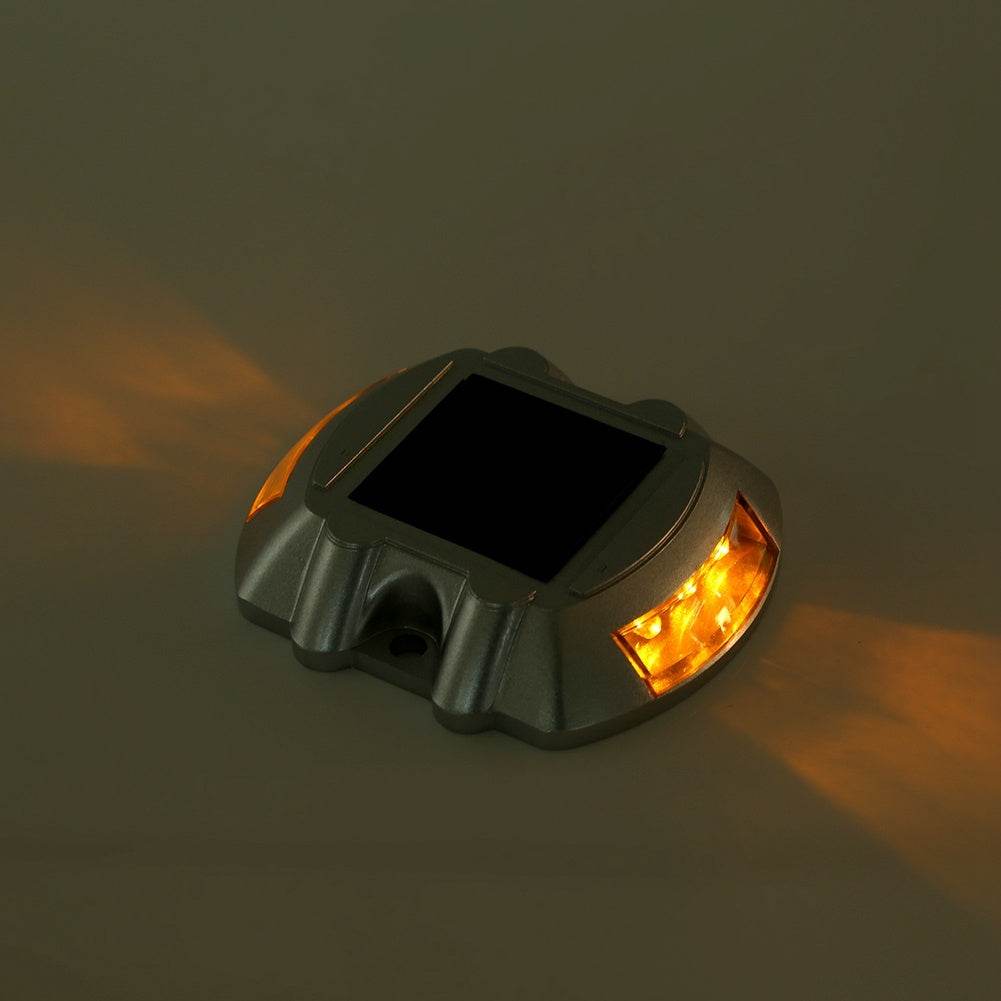 Casting Aluminum Solar Power Waterproof 6 LED Lamp Outdoor Road Driveway Pathway Light Yellow - www.Shopthatapp.com