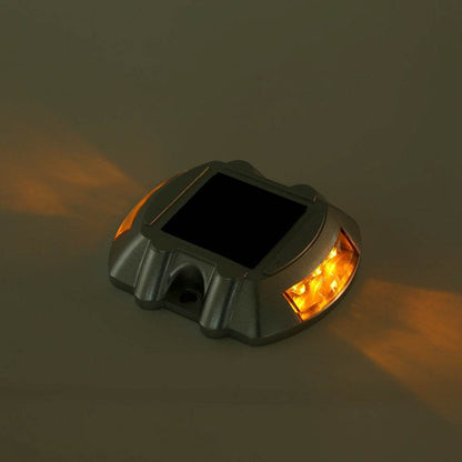 Casting Aluminum Solar Power Waterproof 6 LED Lamp Outdoor Road Driveway Pathway Light Yellow - www.Shopthatapp.com