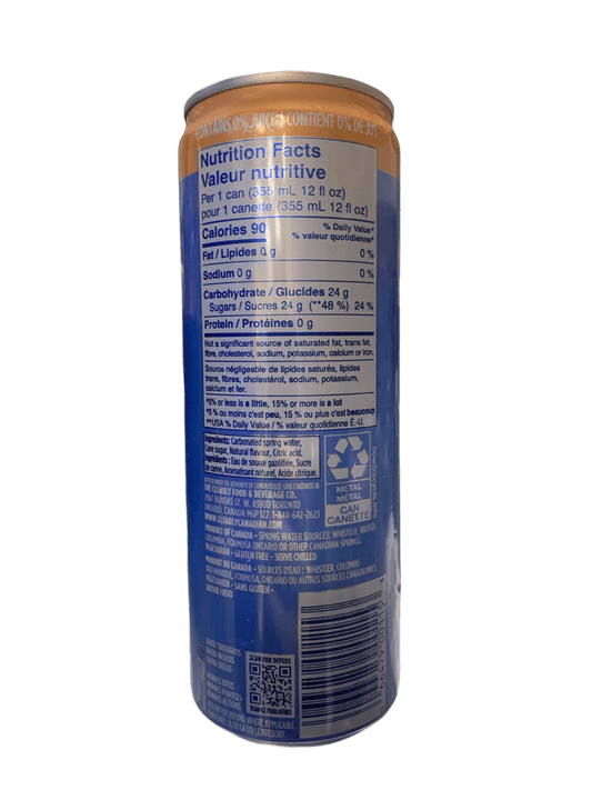 Clearly Canadian Sparkling Orchard Peach Cans 355ML - Canadian Edition - www.Shopthatapp.com