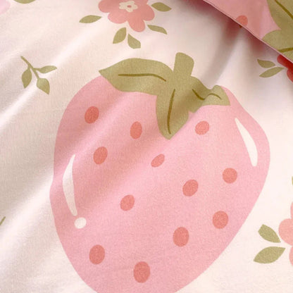 Duvet Cover Set Strawberry Print Bedding For Home Bedroom Decor Microfiber Quilt Cover Gifts Twin Full Queen King Size - www.Shopthatapp.com