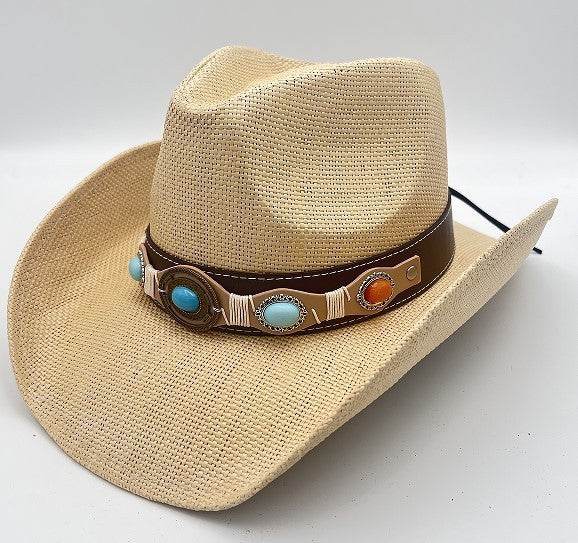 Summer Outdoor Ethnic Style Felt and Straw Cowboy Hat - www.Shopthatapp.com