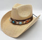 Summer Outdoor Ethnic Style Felt and Straw Cowboy Hat - www.Shopthatapp.com