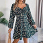 Casual Summer Floral Mini Dress Lantern Sleeve  Skater Dress - www.Shopthatapp.com