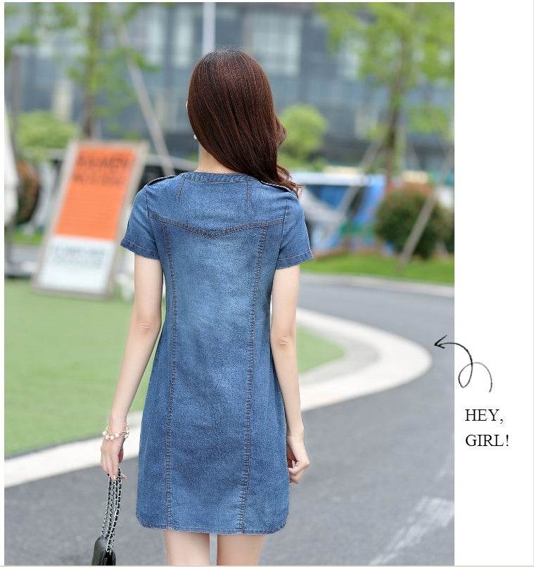 Casual  Denim Fashion Mini Jeans dress - www.Shopthatapp.com