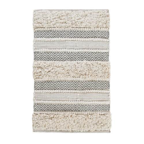 Woven Texture Stripe Bath Rug Grey 20x32 - www.Shopthatapp.com