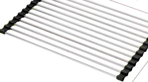 Folding Kitchen Drain Sink Rack Stainless Steel sink caddies - www.Shopthatapp.com