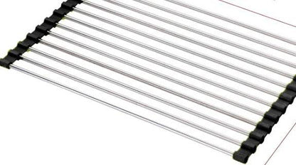 Folding Kitchen Drain Sink Rack Stainless Steel sink caddies - www.Shopthatapp.com