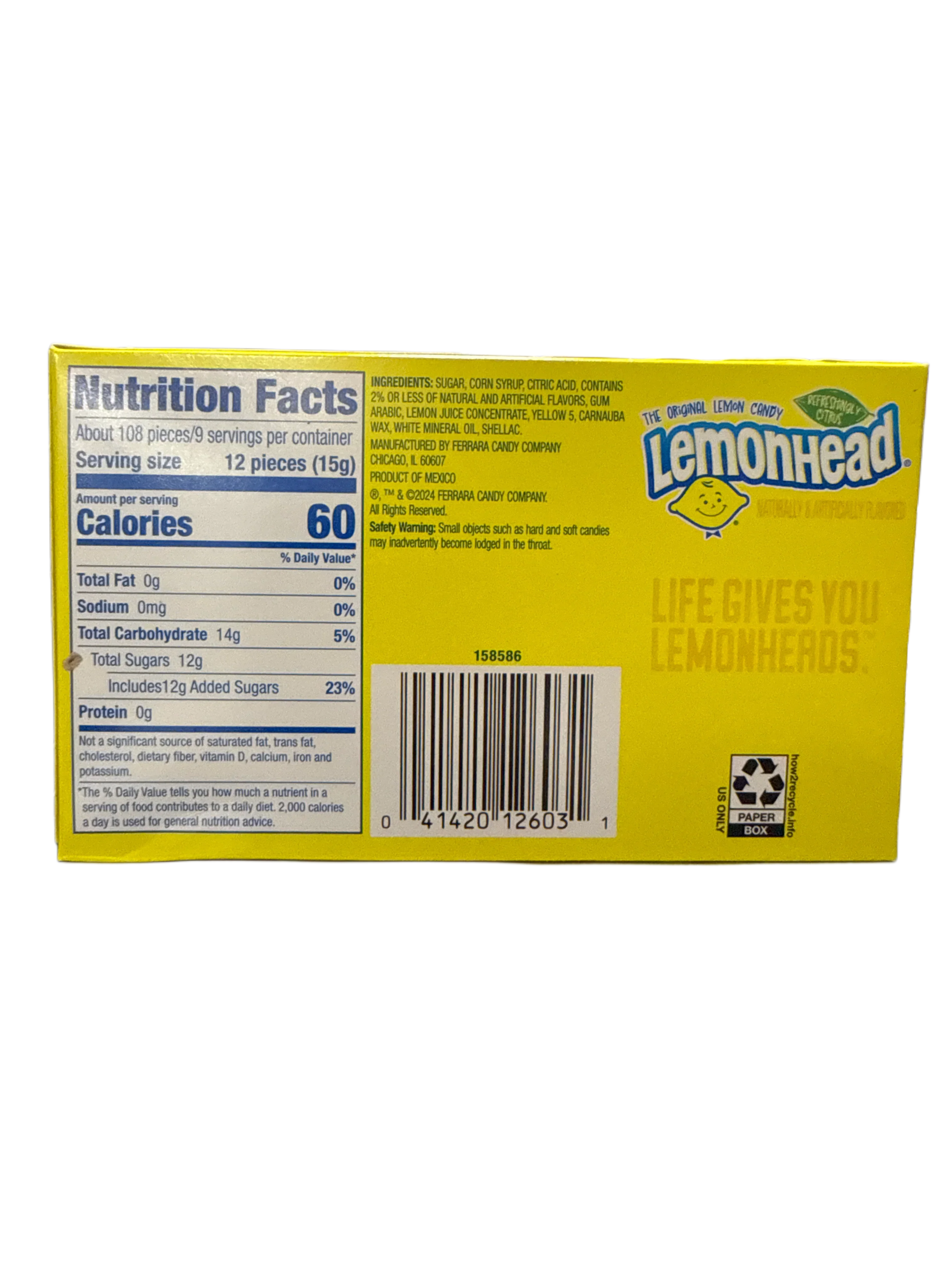Lemonhead Theatre Box Candies 142G - Canadian Edition - www.Shopthatapp.com