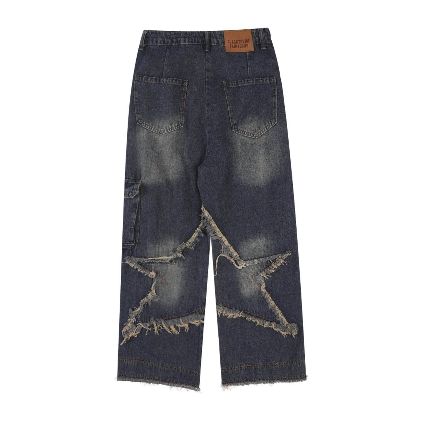 Distressed Denim Pant for women Oversized Streetstyle Patch Cargo Jeans Pant - www.Shopthatapp.com