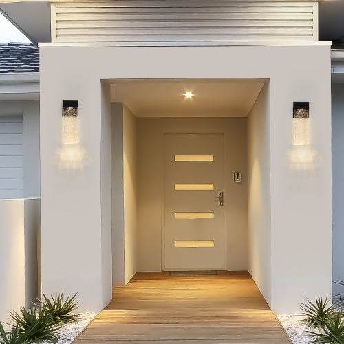 Outdoor Waterproof Transparent LED Crystal Wall Light Supports Many Types Of Bulb-2 Packs - www.Shopthatapp.com
