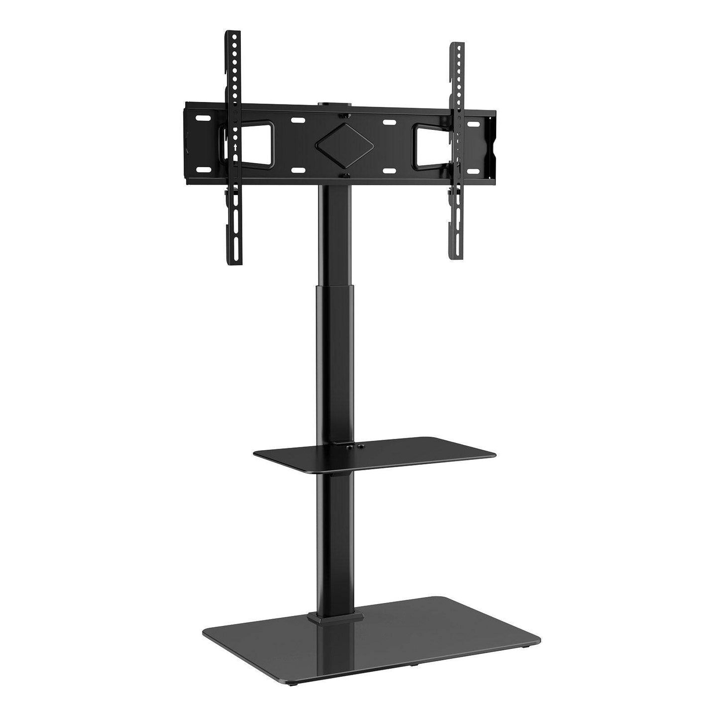 TV Stand Mount, Swivel Tall TV Stand For 32 To 65 Inch TVs, Height Adjustable Portable Floor TV Stand With Tempered Glass Base For Bedroom, Living Room - www.Shopthatapp.com