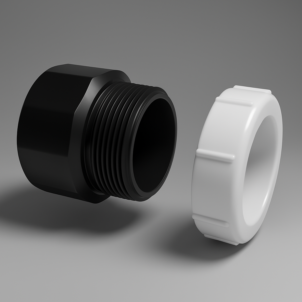 LESSO 1-1/2″ ABS Female Trap Adapter — Hub × FIPT (with Plastic Nut) - www.Shopthatapp.com