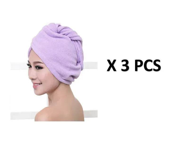 Women's Microfiber Hair Dryer Cap Absorbent Hair Towel.
