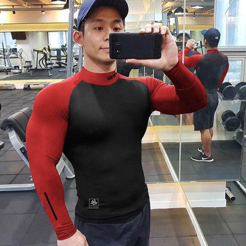 Muscle fit Long sleeve Gym shirt Sports Leisure Top for men - www.Shopthatapp.com