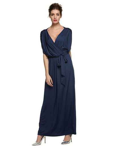 4XL Big Size Dress Elegant Women Long wrap Dresses Summer Dresses - www.Shopthatapp.com