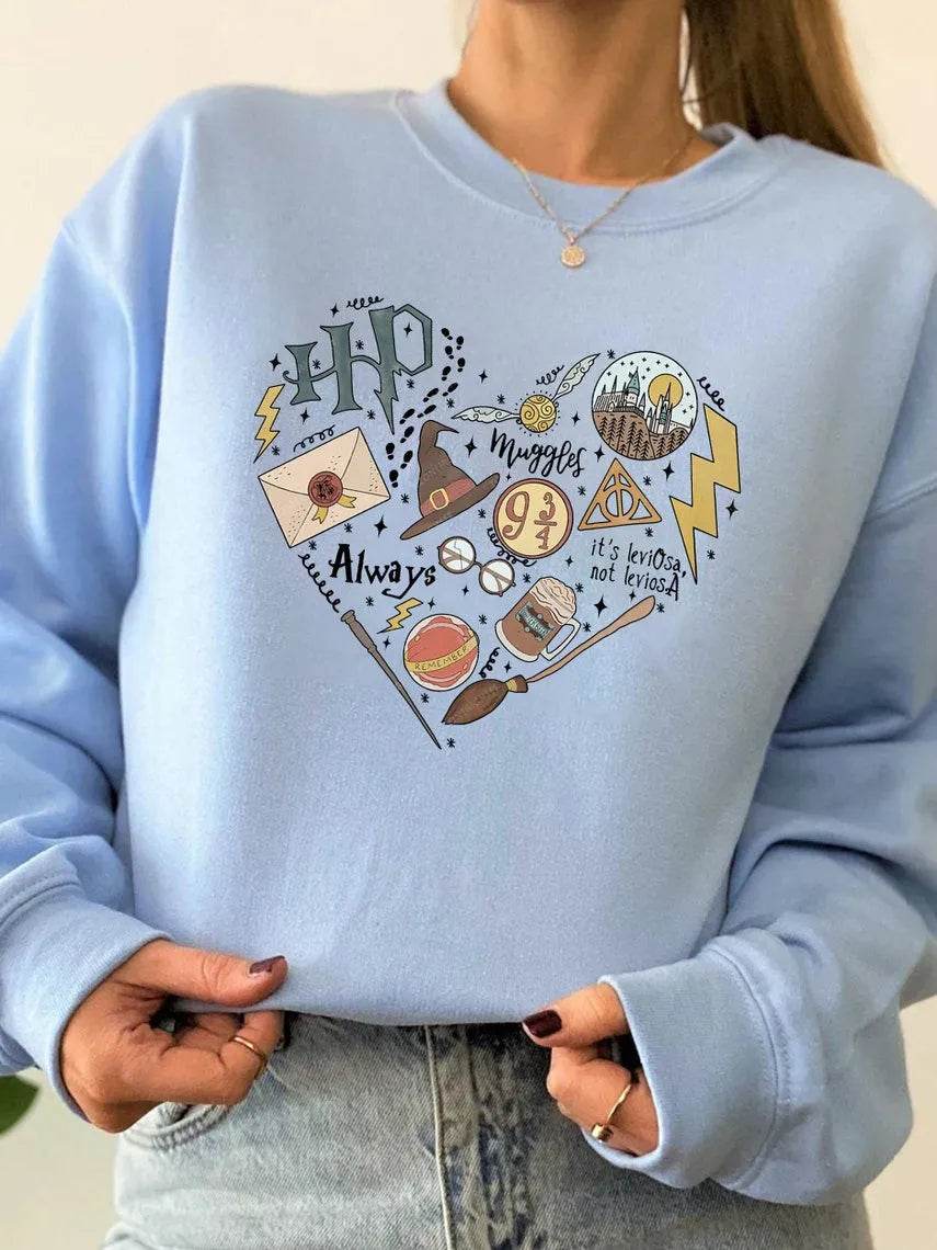 Digital Printing Sweater Hipster Round Neck Pullover Long Sleeve Sweater Women - www.Shopthatapp.com