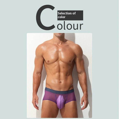 Underwear Men's Boxers Brief Ultra-thin Transparent Ice Silk Low Waist - www.Shopthatapp.com