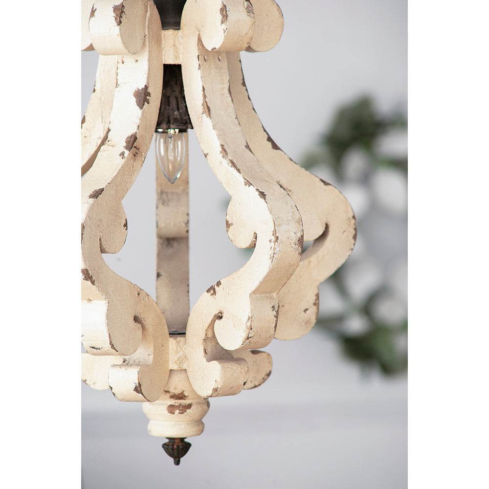 Farmhouse Chandelier, Dilapidated White Chandelier French Country Wood Chandelier For Living Room Foyer, Bulb Not Included - www.Shopthatapp.com