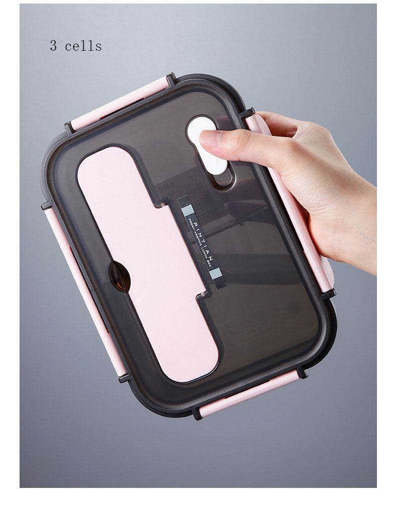 Portable Kids Bento Plastic Lunch Box with Cutleries - www.Shopthatapp.com