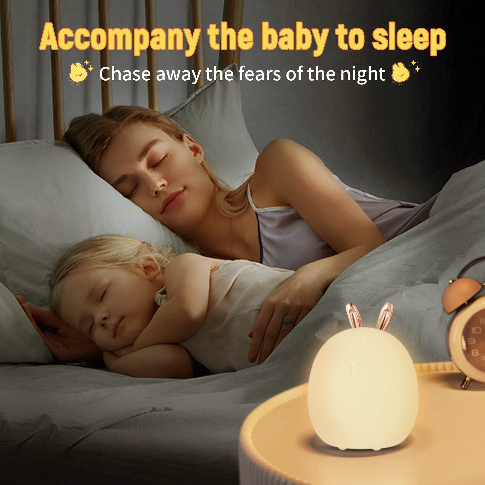 Baby Feeding, Adjustable, Creative, Rabbit, Elk Touch Light, Clap Light, Small Electric Light, Soft Baby Lamp toy - www.Shopthatapp.com