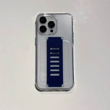 Transparent Case Wrist Strap Bracket Non-slip Phone Case - www.Shopthatapp.com