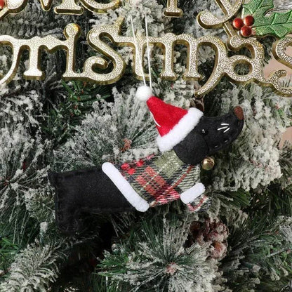 Christmas Decorations Dressing Sausage Dog Small Pendant - www.Shopthatapp.com